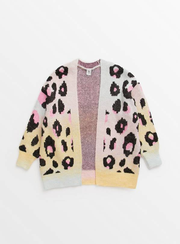 Pink leopard outlet print cardigan